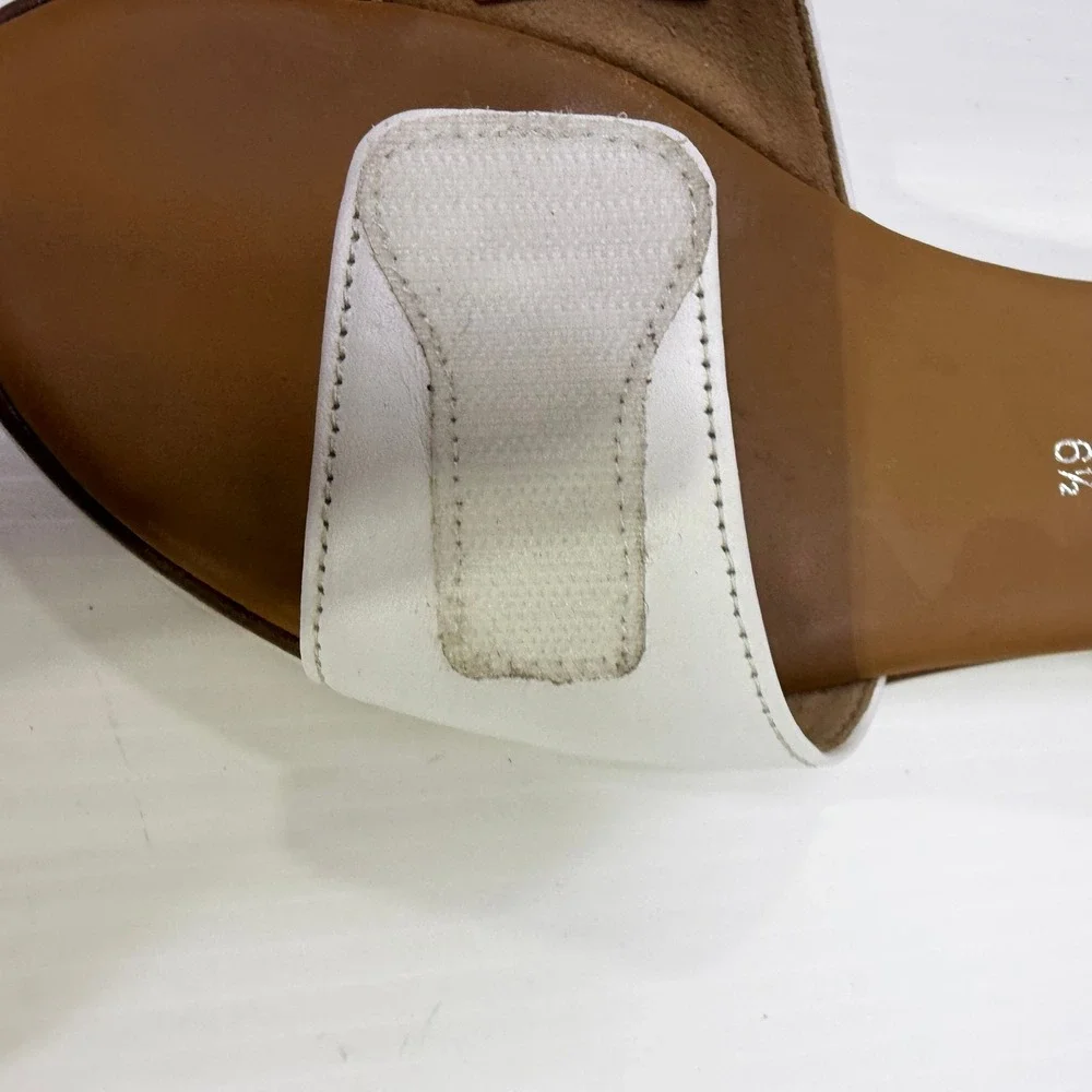 Gabor Comfort White Nappa Leather Slingback Wedge Sandals Strappy UK 6.5 US 9